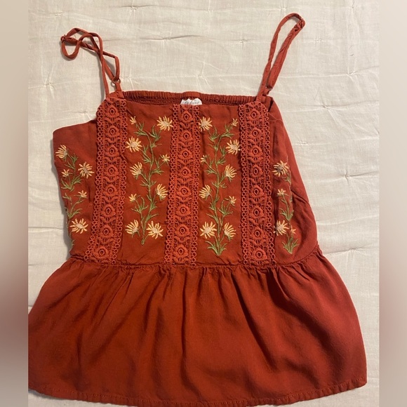 Embroidered Rust Top - Picture 2 of 4